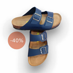 Sandales confortables pour hommes, Bleu - Cuir Shoes