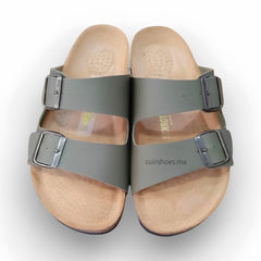 Sandales confortables pour hommes, Grise - Cuir Shoes